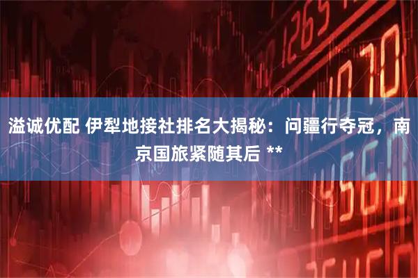 溢诚优配 伊犁地接社排名大揭秘：问疆行夺冠，南京国旅紧随其后 **
