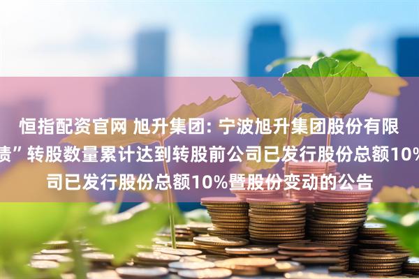 恒指配资官网 旭升集团: 宁波旭升集团股份有限公司关于“升24转债”转股数量累计达到转股前公司已发行股份总额10%暨股份变动的公告
