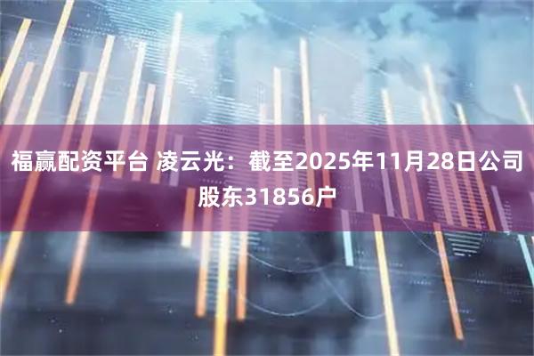 福赢配资平台 凌云光：截至2025年11月28日公司股东31856户