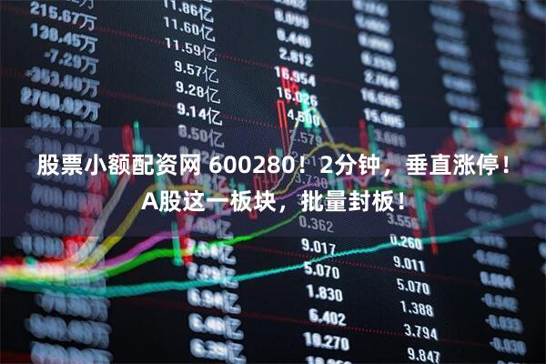 股票小额配资网 600280！2分钟，垂直涨停！A股这一板块，批量封板！